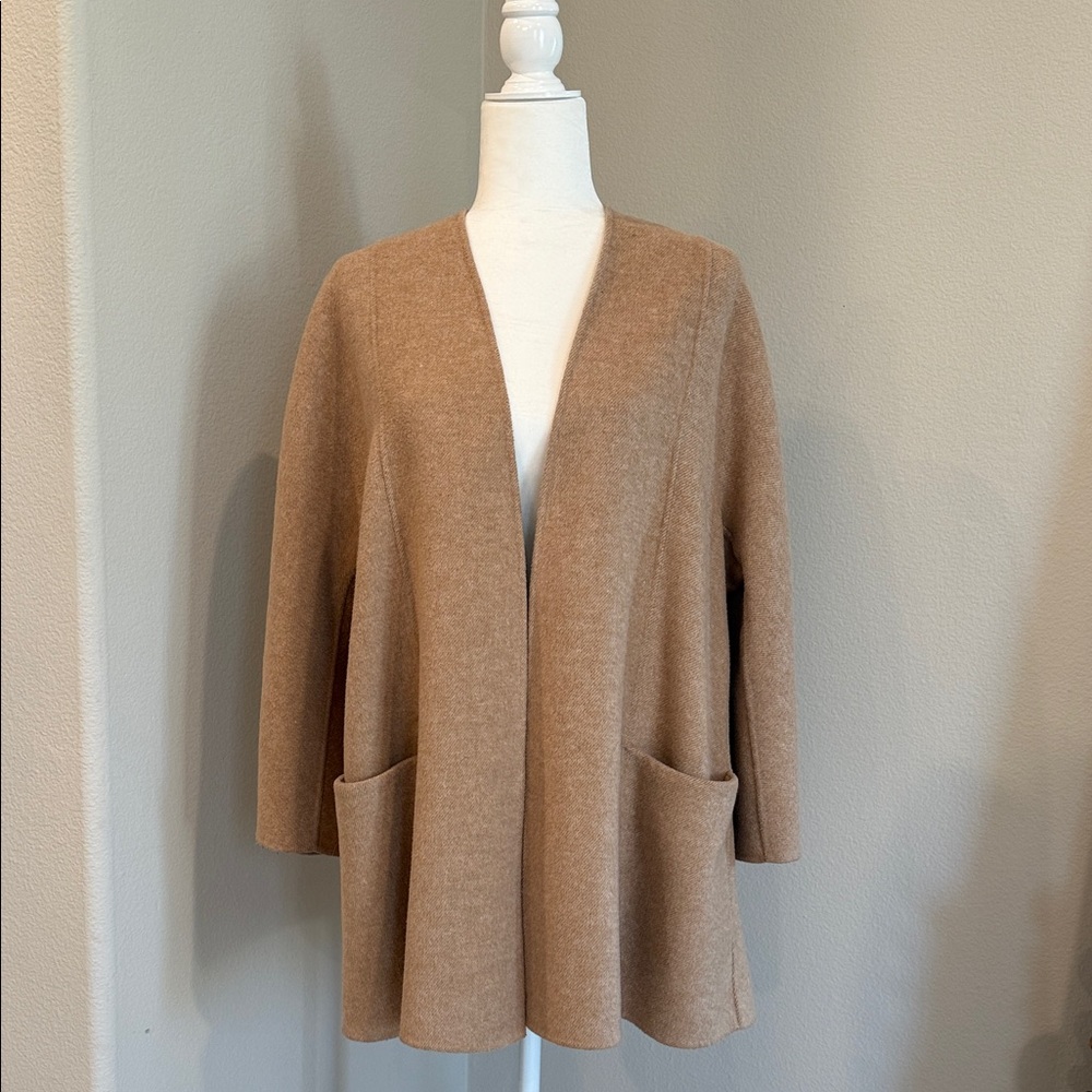 Zara Tan Open-Front Cardigan/Coat
